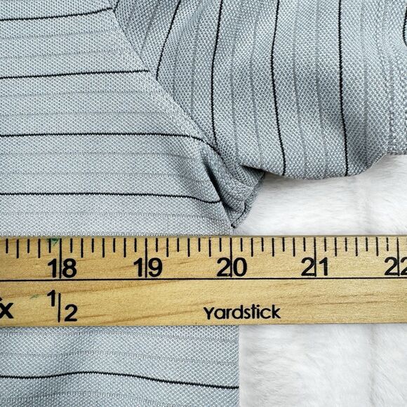 Lululemon Polo Shirt Men L Gray Stripe Evolution Performance Golf Short Sleeve - Picture 3 of 12
